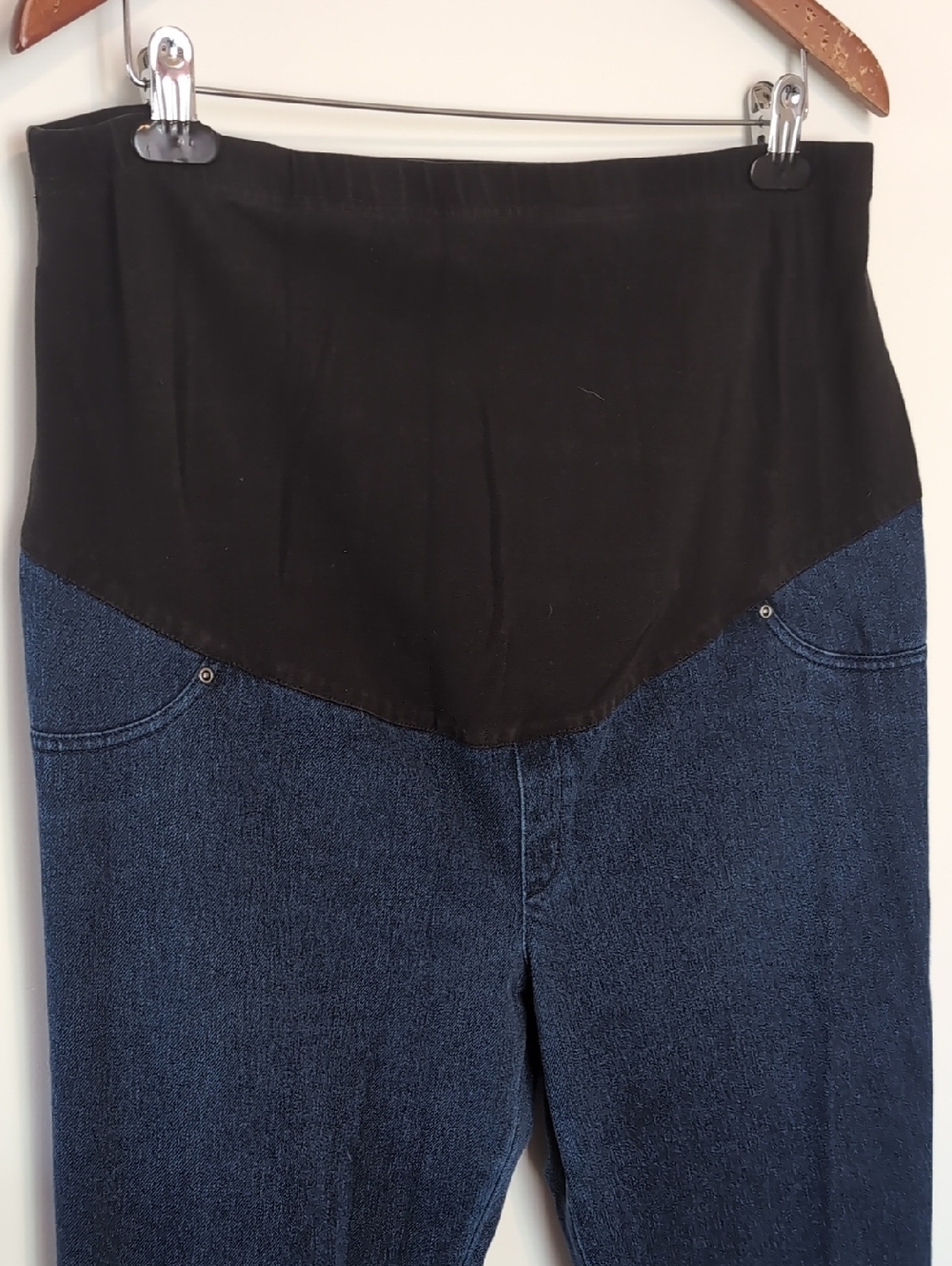 Time And Tru Dark Blue Above Belly Maternity Jean Size Extra large - Picture 2 of 5